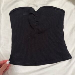 Hollister Black Ribbed Tube Top